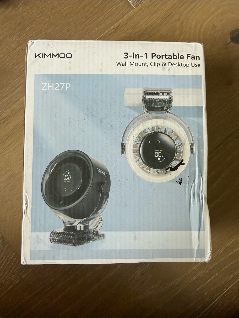 Black 3-in-1 Portable Fan — Wall Mount, Clip & Desktop
